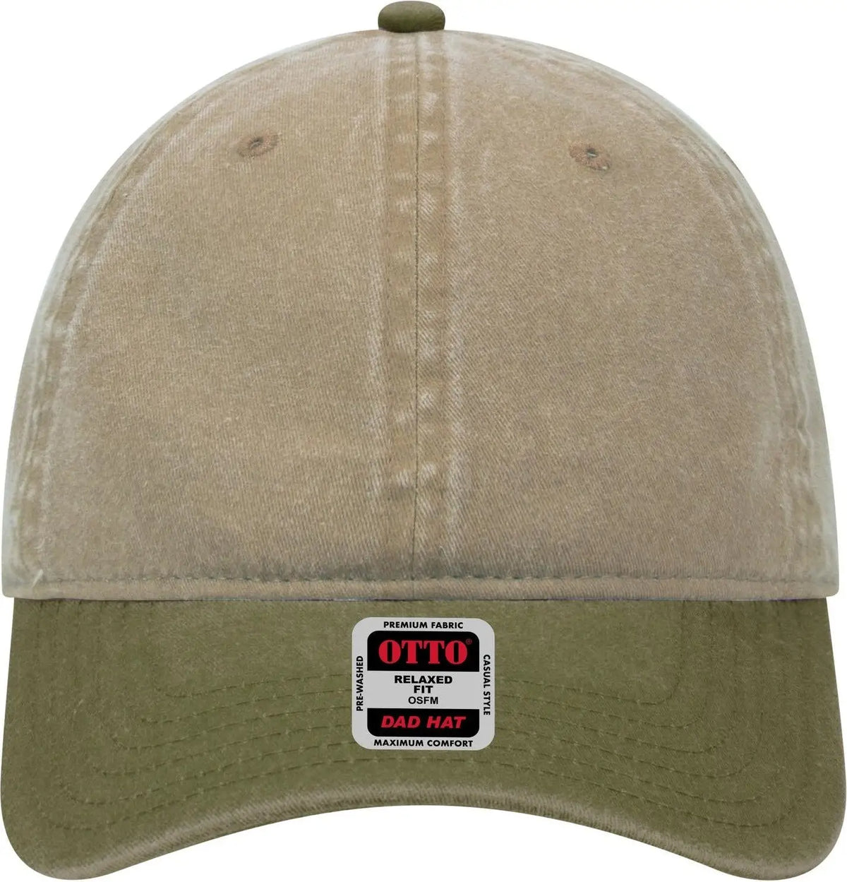 Otto 18-202 6 Panel Low Profile Dad Cap - Ol.grn/kha - 1/2’’ - 7 5/8’’