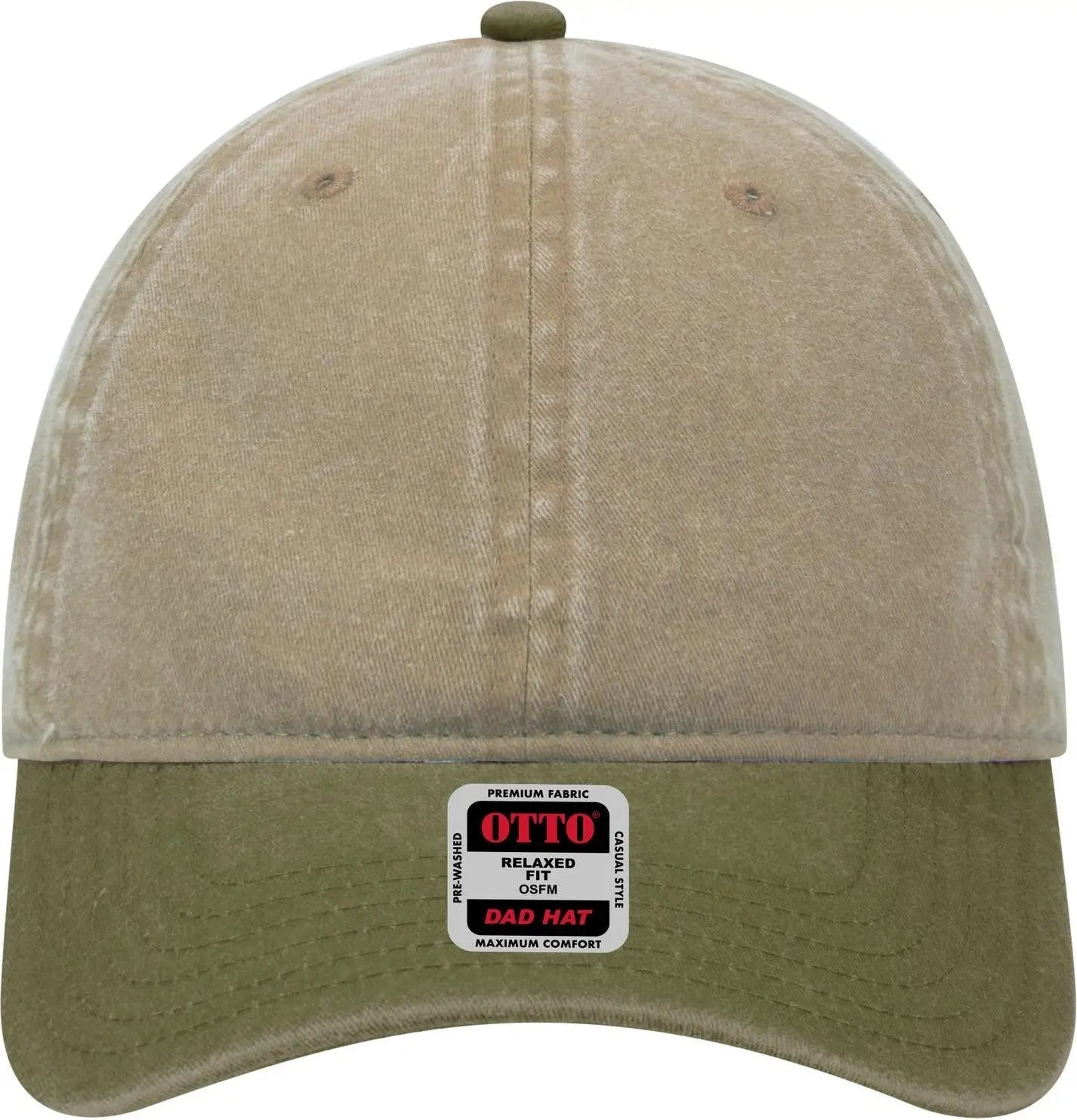 Otto 18-202 6 Panel Low Profile Dad Cap - Ol.grn/kha - 1/2’’ - 7 5/8’’