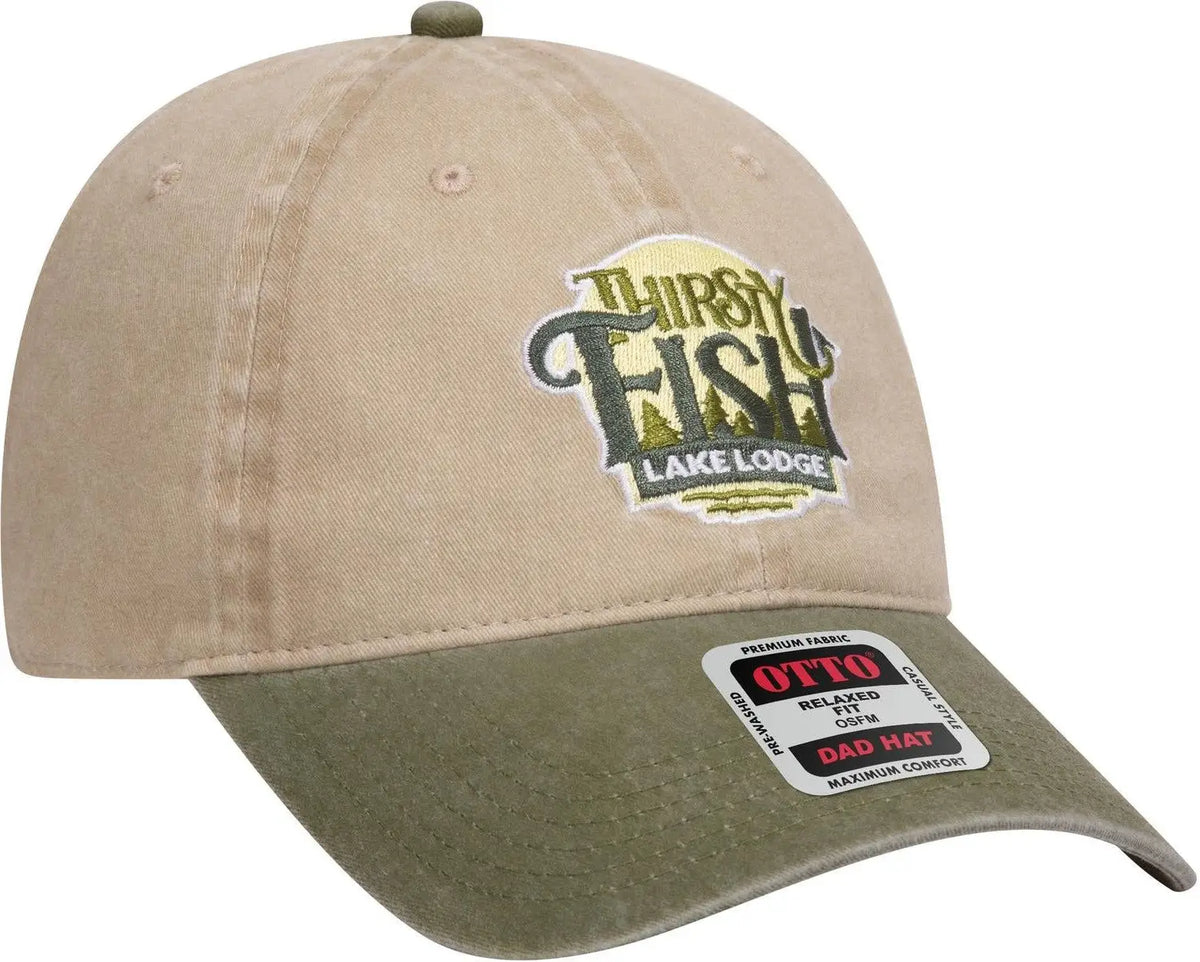 Otto 18-202 6 Panel Low Profile Dad Cap - Ol.grn/kha - 1/2’’ - 7 5/8’’