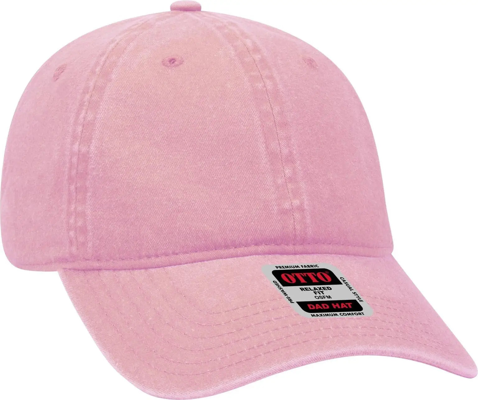 Otto 18-202 6 Panel Low Profile Dad Cap - Pink - 1/2’’ - 7 5/8’’