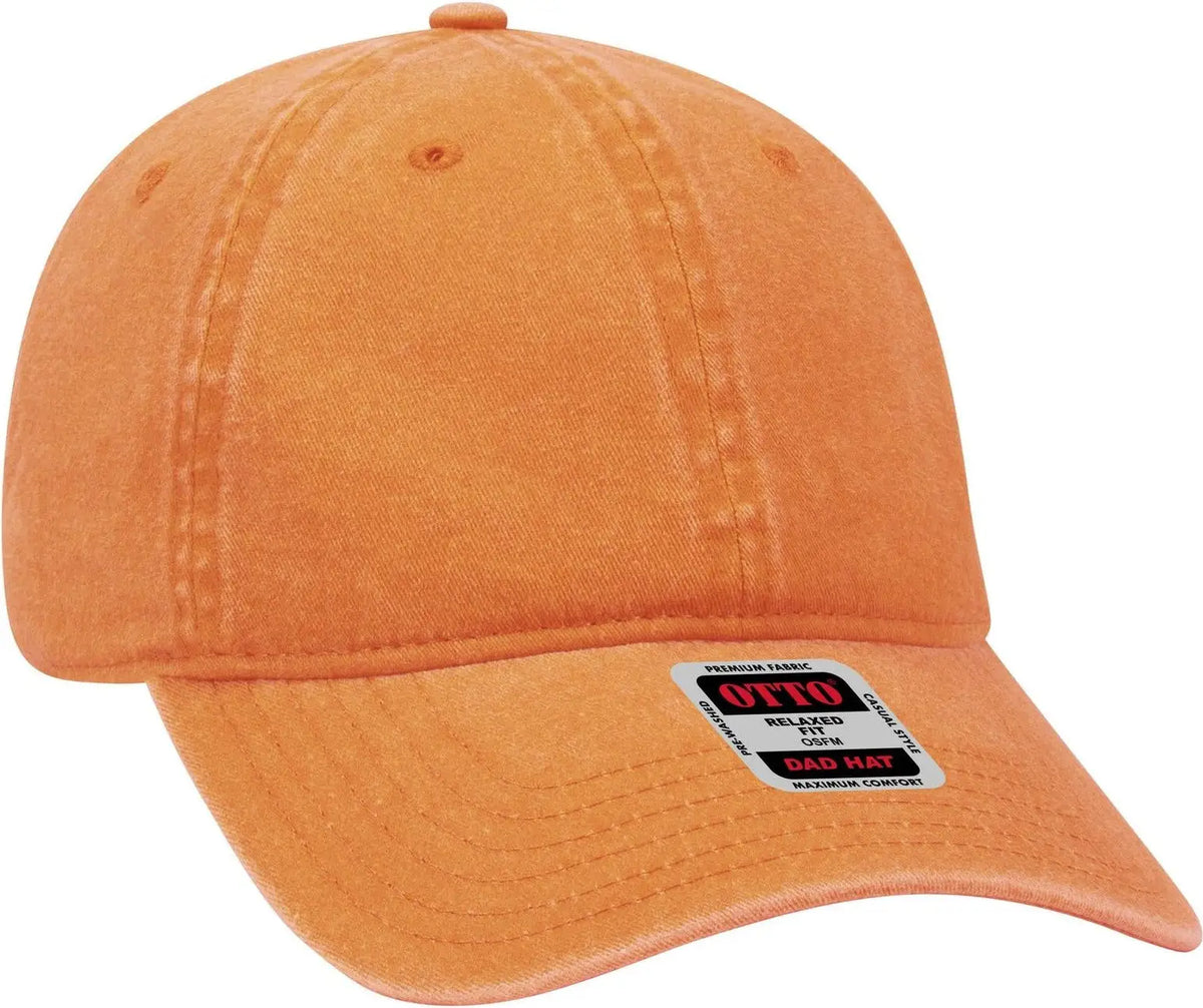 Otto 18-202 6 Panel Low Profile Dad Cap - Pkn. Orange - 1/2’’ - 7 5/8’’