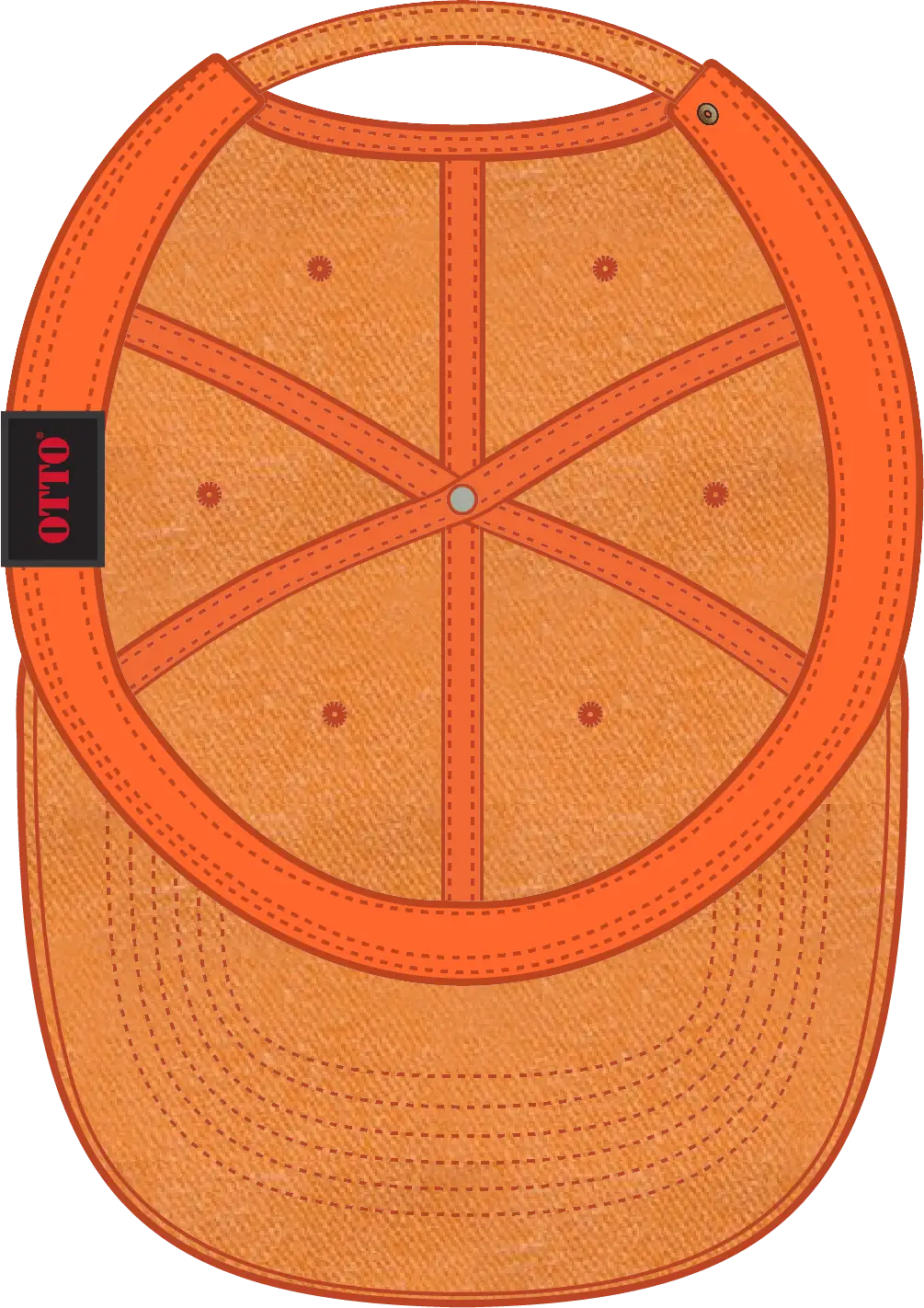 Otto 18-202 6 Panel Low Profile Dad Cap - Pkn. Orange - 1/2’’ - 7 5/8’’