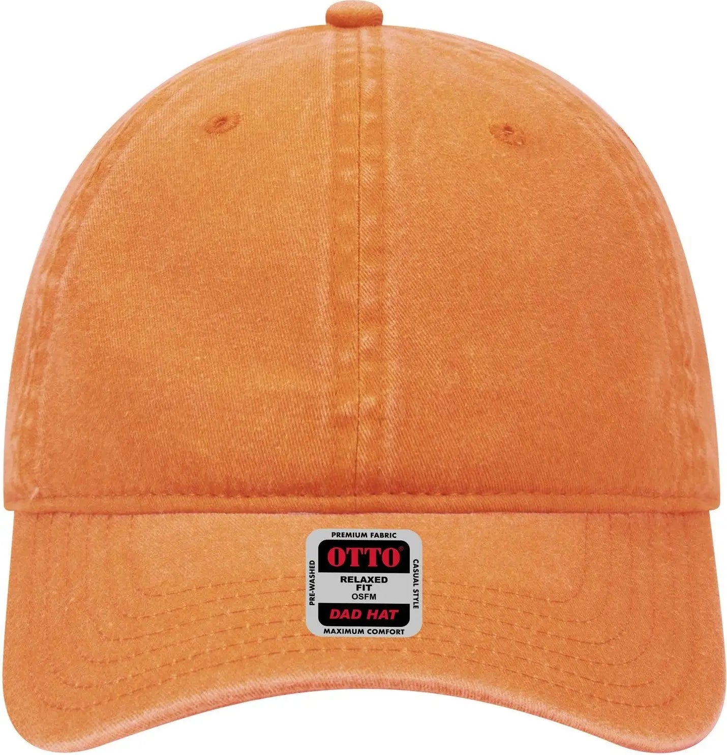 Otto 18-202 6 Panel Low Profile Dad Cap - Pkn. Orange - 1/2’’ - 7 5/8’’