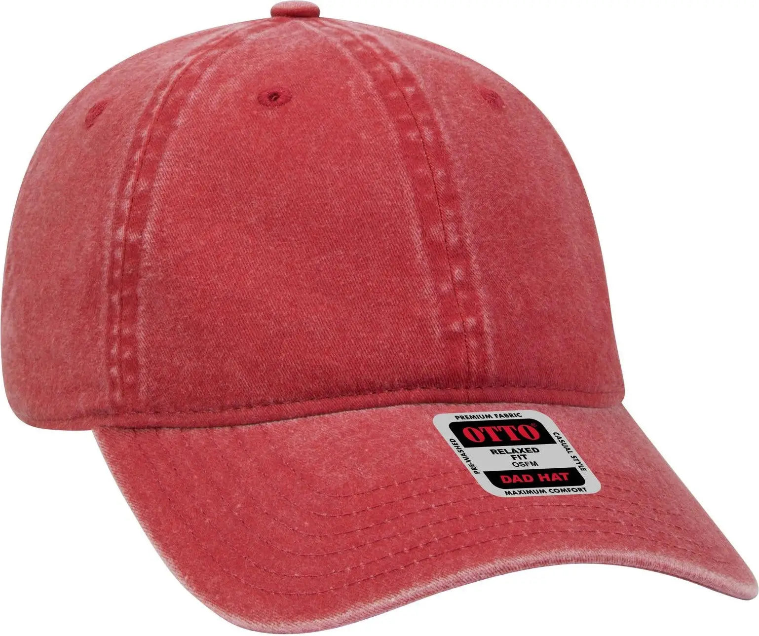 Otto 18-202 6 Panel Low Profile Dad Cap - Red - 1/2’’ - 7 5/8’’
