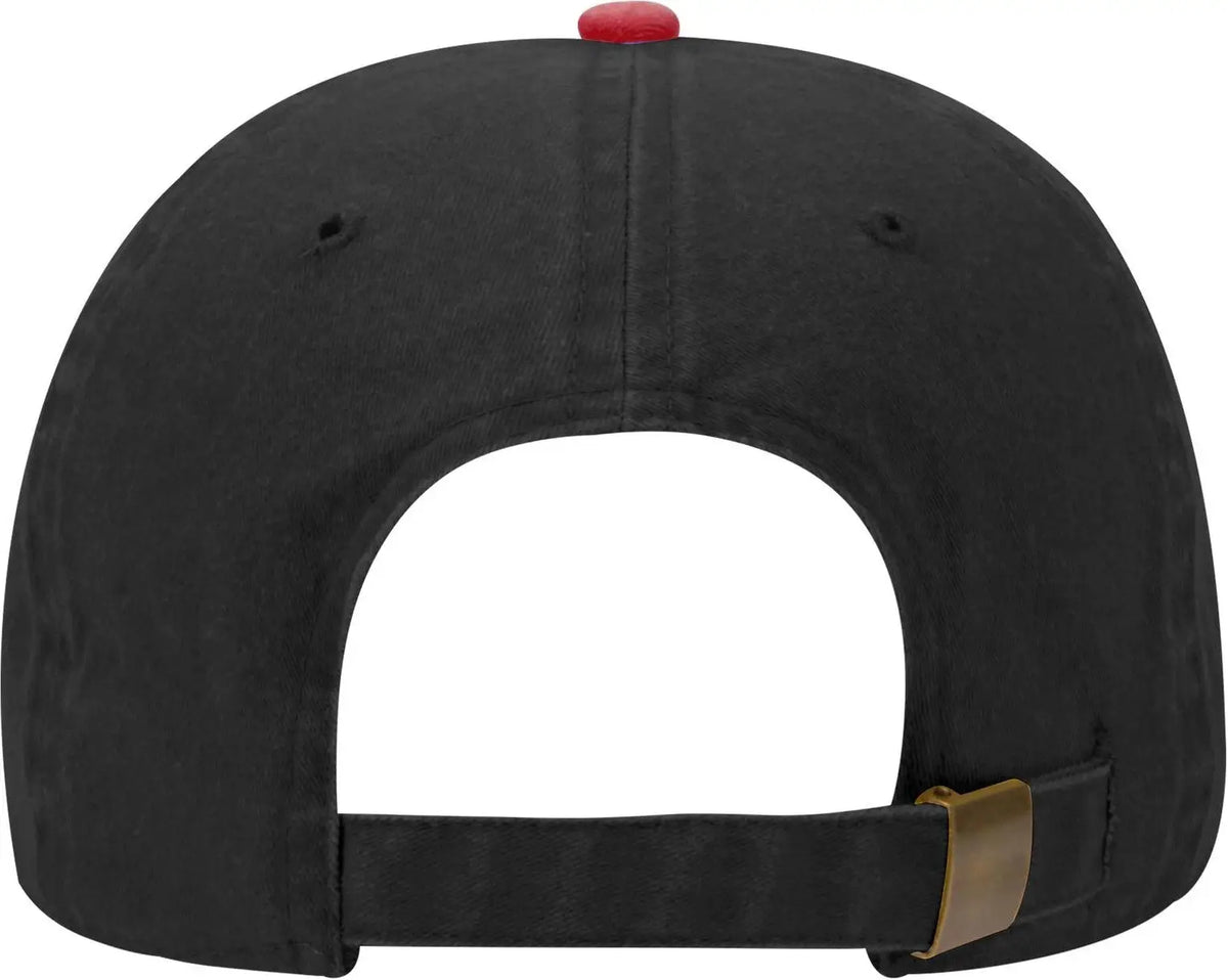 Otto 18-202 6 Panel Low Profile Dad Cap - Red/blk - 1/2’’ - 7 5/8’’