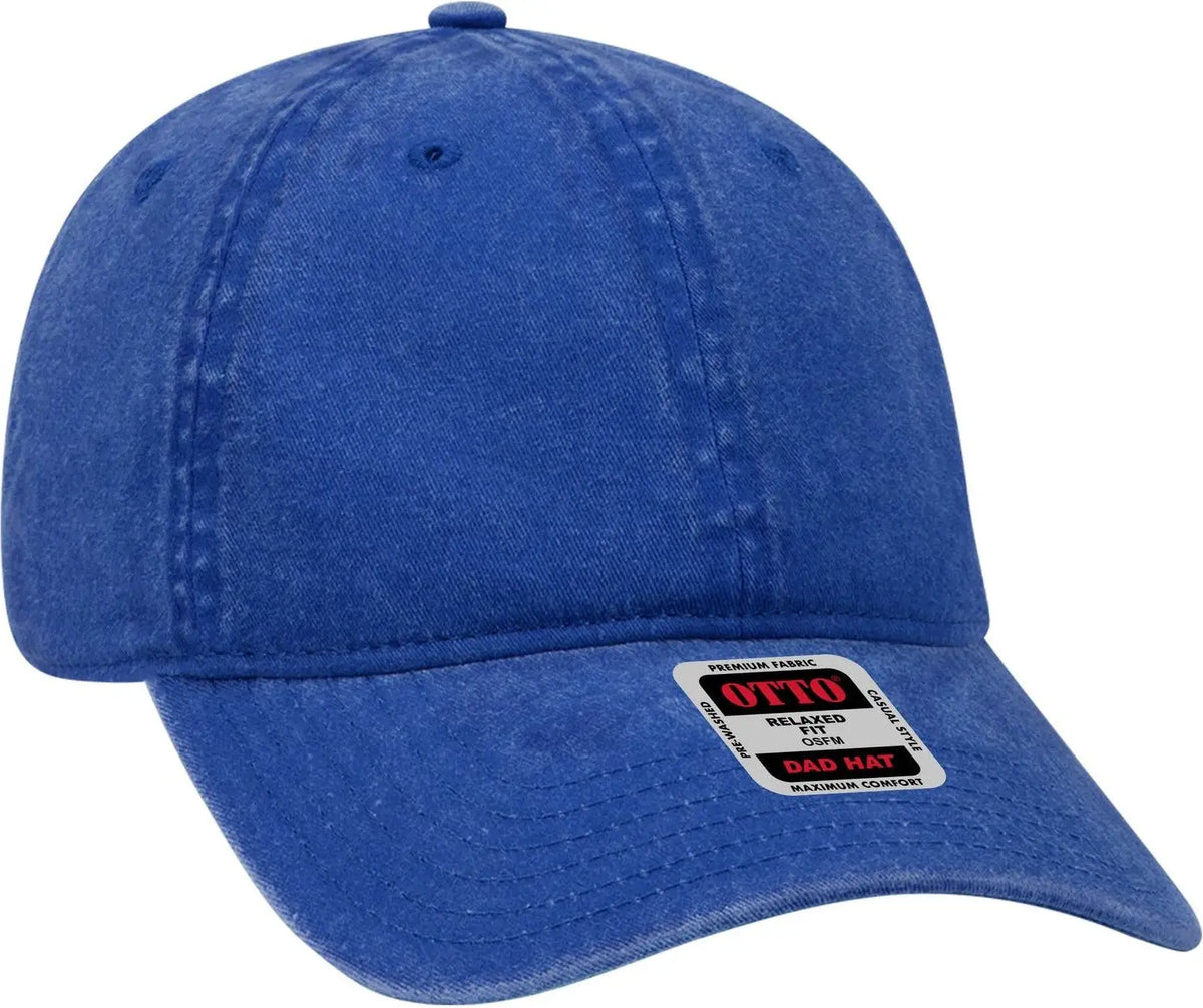 Otto 18-202 6 Panel Low Profile Dad Cap - Royal - 1/2’’ - 7 5/8’’