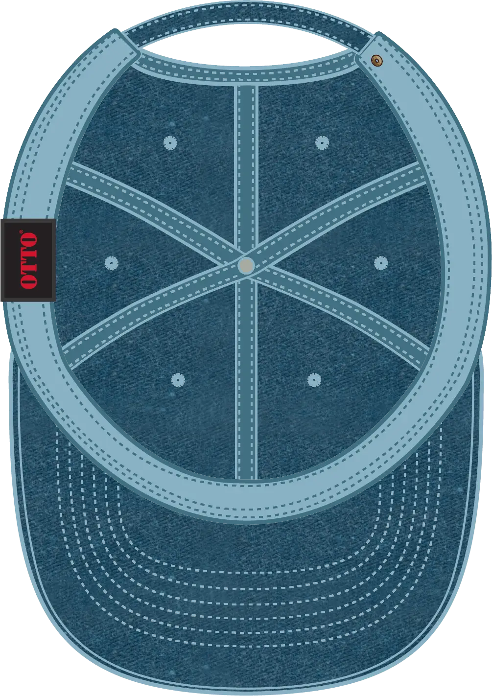 Otto 18-202 6 Panel Low Profile Dad Cap - Sky Blue - 1/2’’ - 7 5/8’’