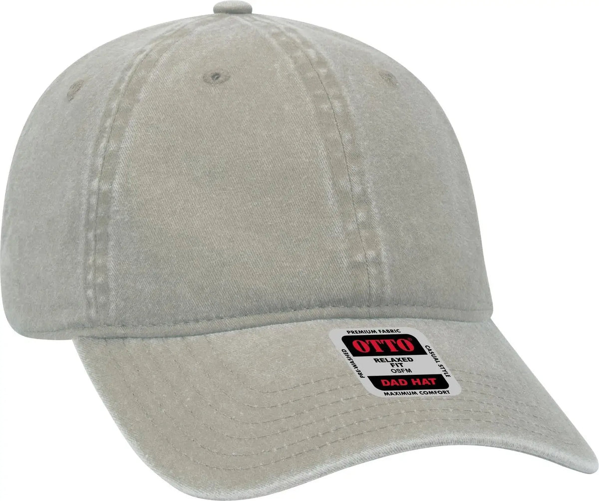 Otto 18-202 6 Panel Low Profile Dad Cap - Stone Gray - 1/2’’ - 7 5/8’’