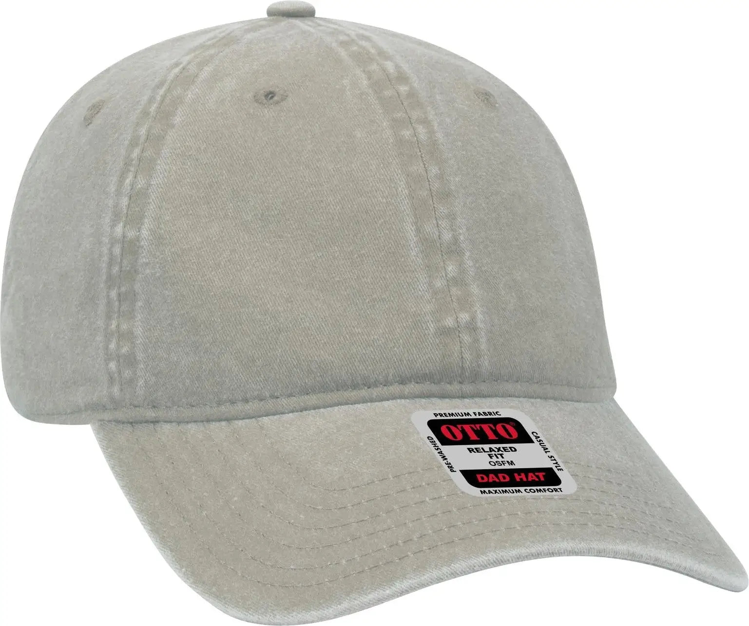 Otto 18-202 6 Panel Low Profile Dad Cap - Stone Gray - 1/2’’ - 7 5/8’’