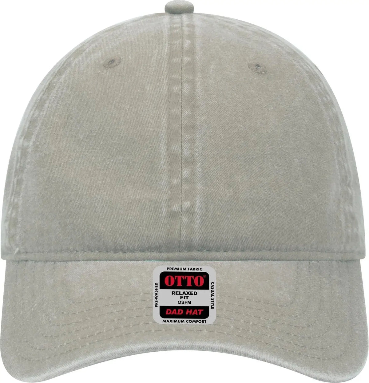 Otto 18-202 6 Panel Low Profile Dad Cap - Stone Gray - 1/2’’ - 7 5/8’’