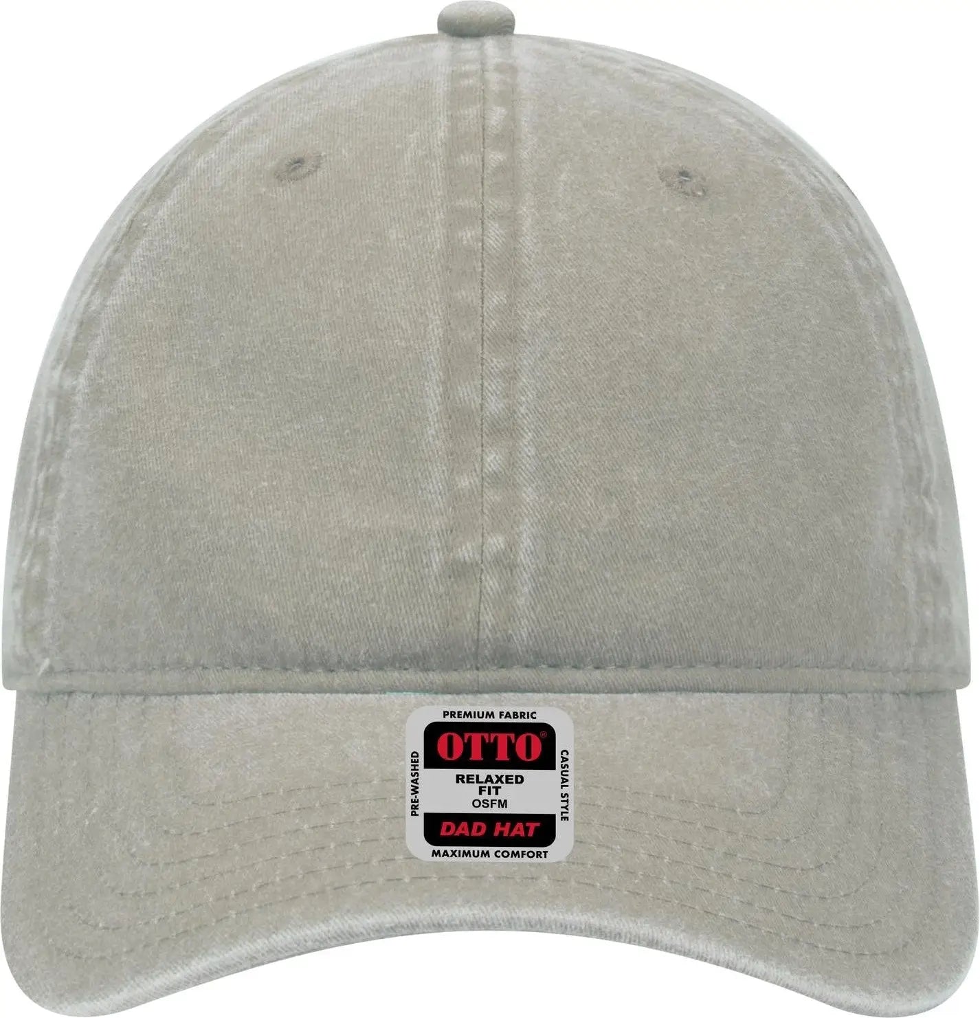 Otto 18-202 6 Panel Low Profile Dad Cap - Stone Gray - 1/2’’ - 7 5/8’’