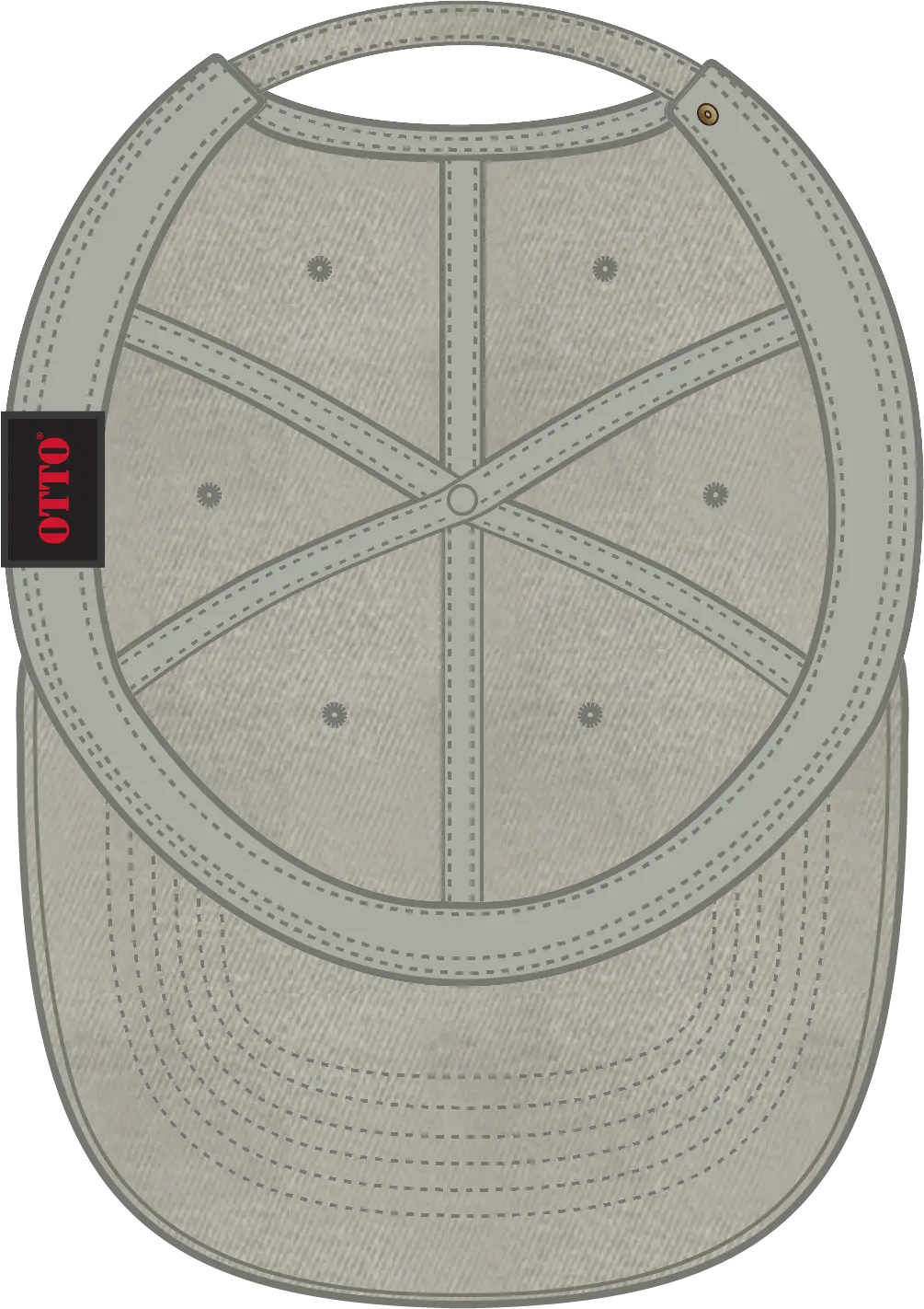 Otto 18-202 6 Panel Low Profile Dad Cap - Stone Gray - 1/2’’ - 7 5/8’’