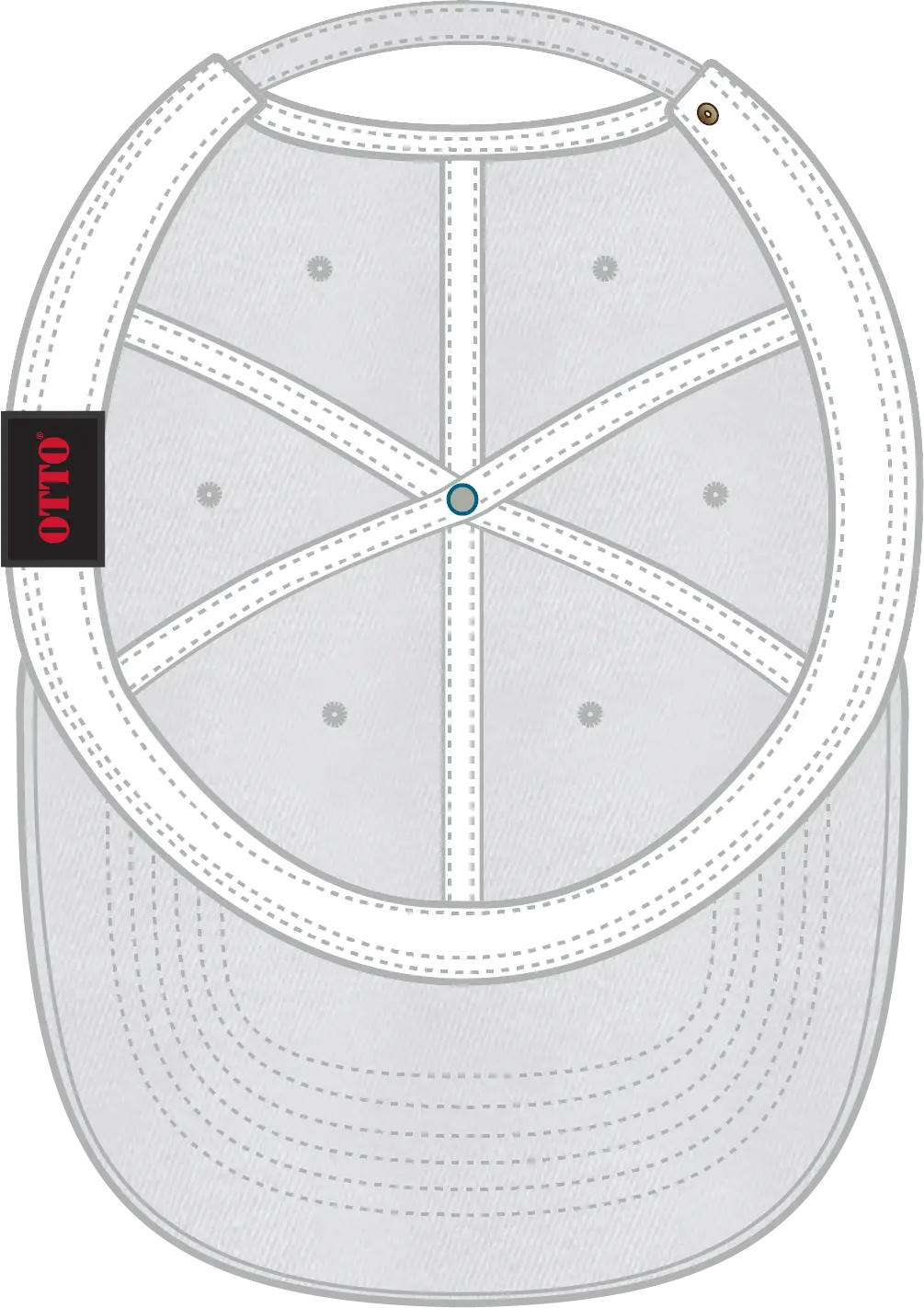 Otto 18-202 6 Panel Low Profile Dad Cap - White - 1/2’’ - 7 5/8’’