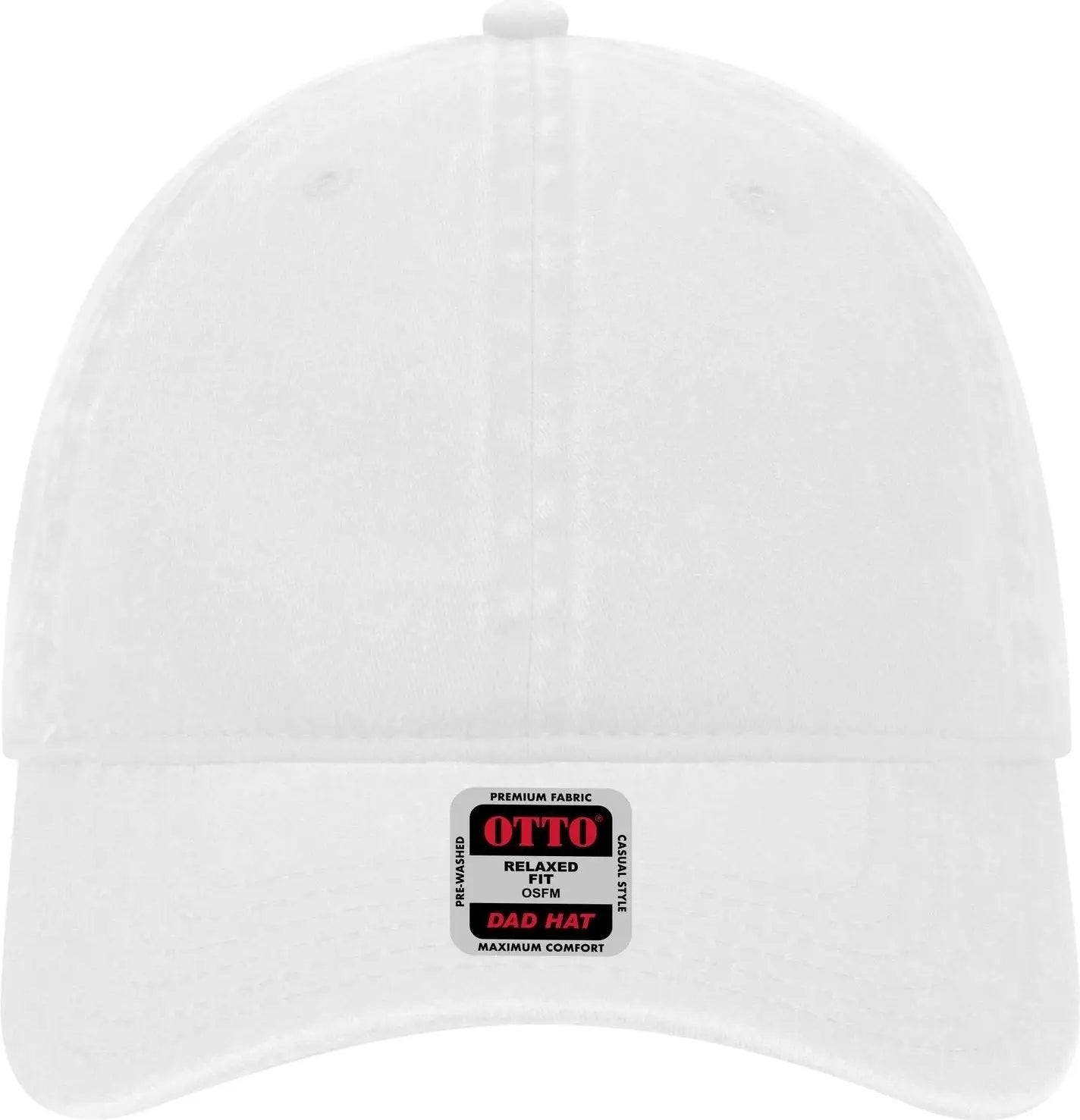 Otto 18-202 6 Panel Low Profile Dad Cap - White - 1/2’’ - 7 5/8’’