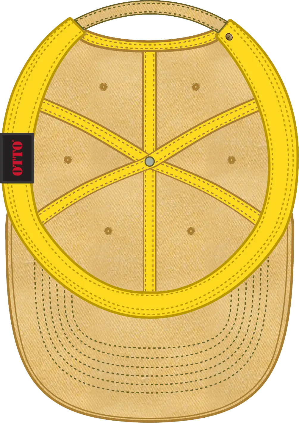 Otto 18-202 6 Panel Low Profile Dad Cap - Yellow - 1/2’’ - 7 5/8’’
