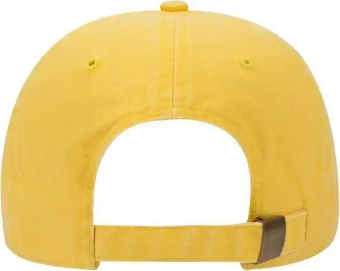Otto 18-202 Washed Pigment Dyed Cotton Twill Low Profile Pro Style Unstructured Soft Crown Cap - Goldenlite - Gold