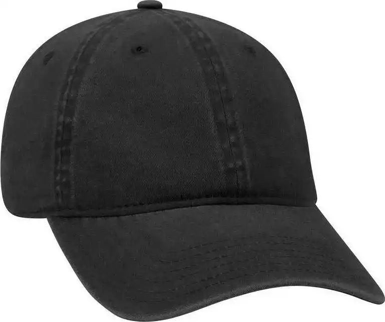 Otto 18 202 Washed Pigment Dyed Cotton Twill Low Profile Pro Style Unstructured Soft Crown Cap Black / one Size Fits