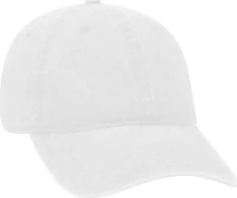 Otto 18-202 Washed Pigment Dyed Cotton Twill Low Profile Pro Style Unstructured Soft Crown Cap - White - one Size Fits