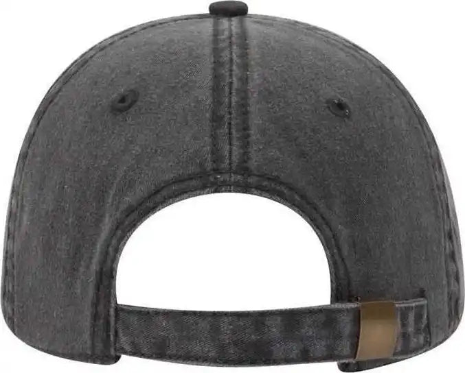 Otto 18 202 Washed Pigment Dyed Cotton Twill Low Profile Pro Style Unstructured Soft Crown Cap Black / one Size Fits