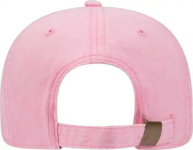 Otto 18-202 Washed Pigment Dyed Cotton Twill Low Profile Pro Style Unstructured Soft Crown Cap - Pink - one Size Fits