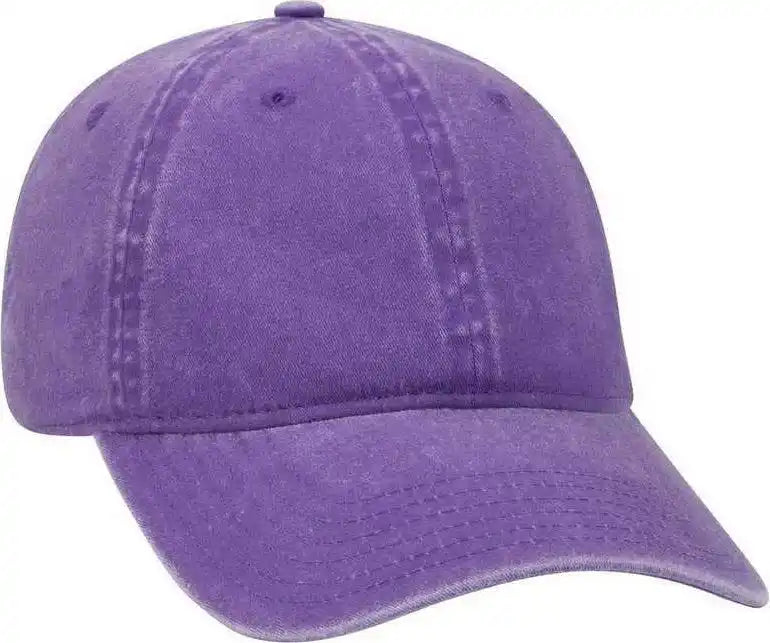 Otto 18-202 Washed Pigment Dyed Cotton Twill Low Profile Pro Style Unstructured Soft Crown Cap - Purple - one Size Fits