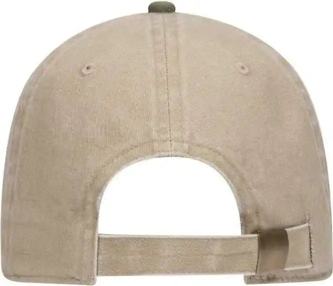 Otto 18-202 Washed Pigment Dyed Cotton Twill Low Profile Pro Style Unstructured Soft Crown Cap - Olive Green Khaki