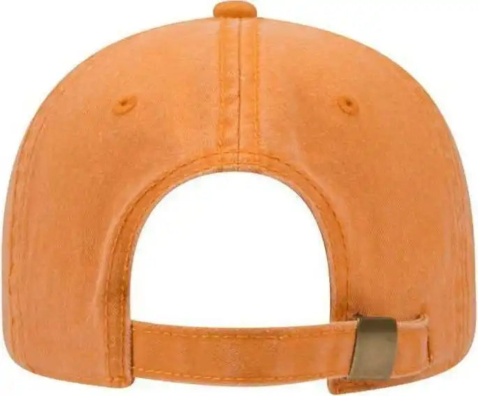 Otto 18-202 Washed Pigment Dyed Cotton Twill Low Profile Pro Style Unstructured Soft Crown Cap - Pink Neon Orange