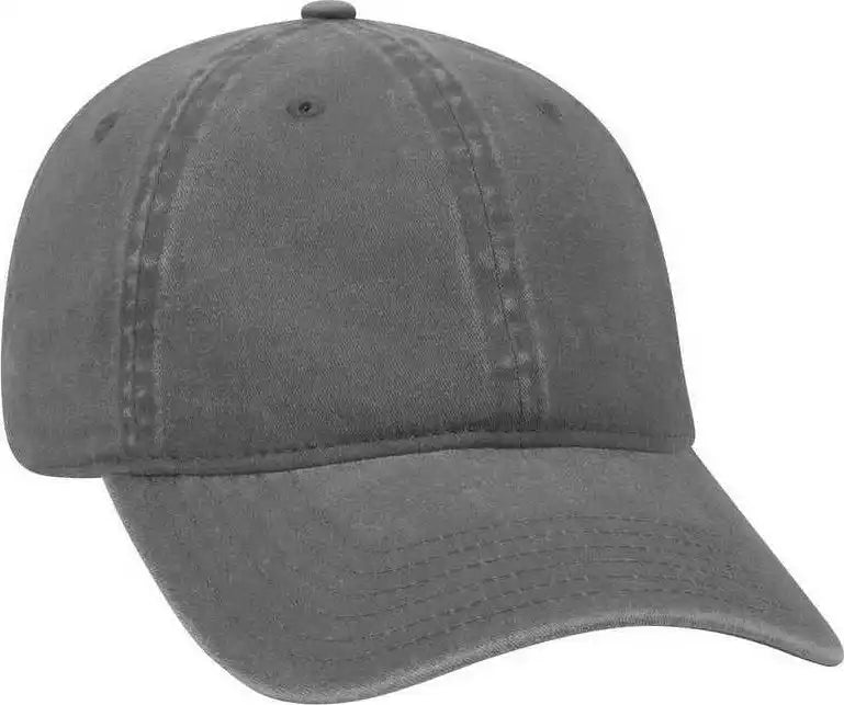 Otto 18 202 Washed Pigment Dyed Cotton Twill Low Profile Pro Style Unstructured Soft Crown Cap Charcoal Gray Dark
