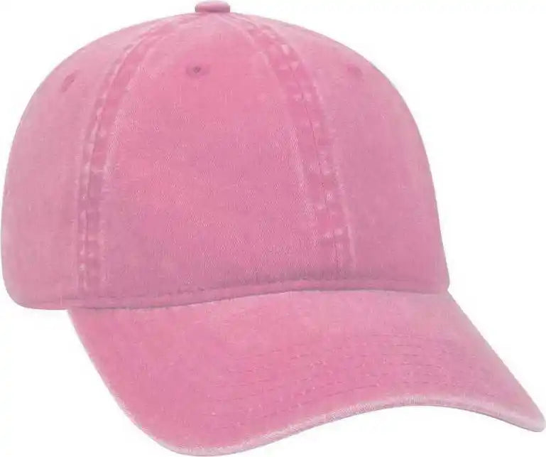 Otto 18 202 Washed Pigment Dyed Cotton Twill Low Profile Pro Style Unstructured Soft Crown Cap Azalea Pink / one Size