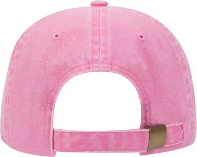 Otto 18-202 Washed Pigment Dyed Cotton Twill Low Profile Pro Style Unstructured Soft Crown Cap - Azalea - Pink