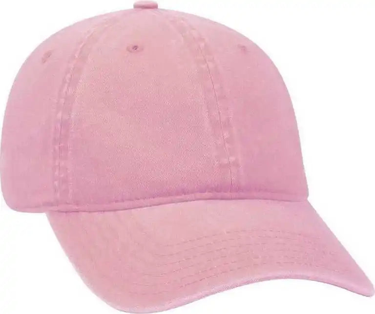 Otto 18-202 Washed Pigment Dyed Cotton Twill Low Profile Pro Style Unstructured Soft Crown Cap - Pink - one Size Fits