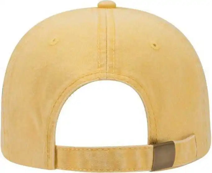Otto 18-202 Washed Pigment Dyed Cotton Twill Low Profile Pro Style Unstructured Soft Crown Cap - Yellow - one Size Fits