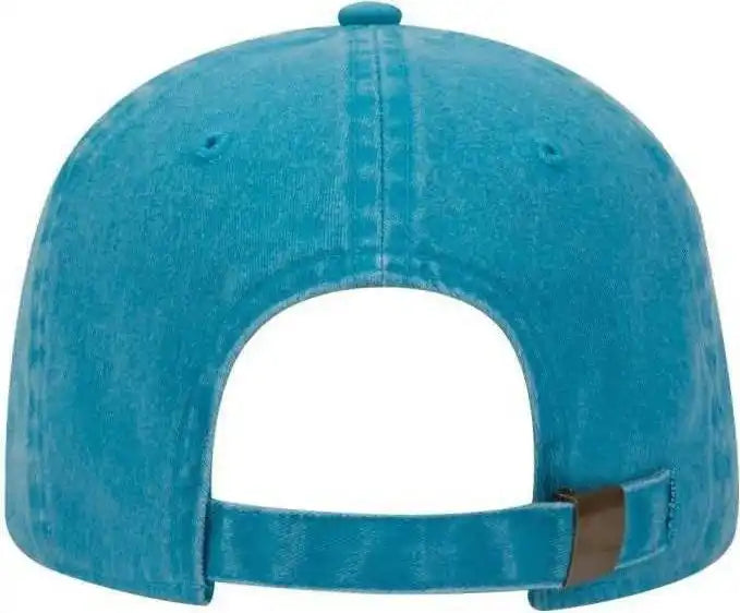 Otto 18-202 Washed Pigment Dyed Cotton Twill Low Profile Pro Style Unstructured Soft Crown Cap - Lake Blue - one Size