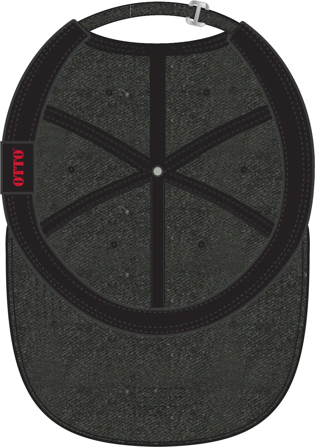 Otto 18-204 6 Panel Low Profile Dad Cap - Black - 1/2’’ - 7 5/8’’