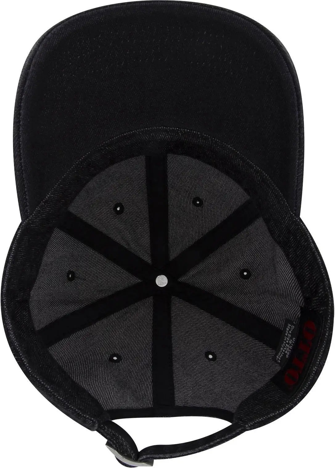 Otto 18-204 6 Panel Low Profile Dad Cap - Black - 1/2’’ - 7 5/8’’