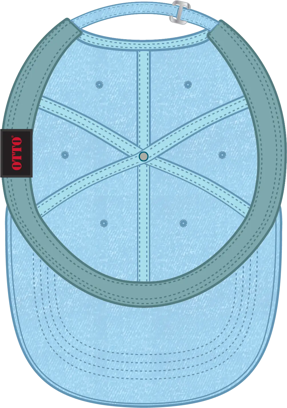 Otto 18-204 6 Panel Low Profile Dad Cap - Lt. Blue - 1/2’’ - 7 5/8’’