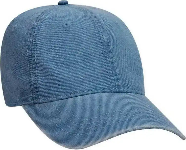 Otto 18 204 Washed Pigment Dyed Denim Low Profile Pro Style Cap Navy / one Size Fits Most