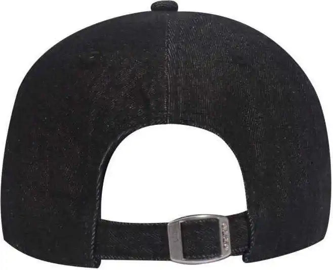 Otto 18 204 Washed Pigment Dyed Denim Low Profile Pro Style Cap Black / one Size Fits Most