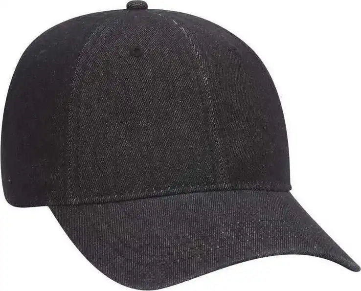 Otto 18-204 Washed Pigment Dyed Denim Low Profile Pro Style Cap - Black - one Size Fits Most