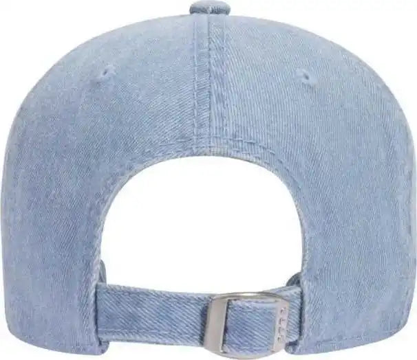 Otto 18-204 Washed Pigment Dyed Denim Low Profile Pro Style Cap - Light Blue - one Size Fits Most
