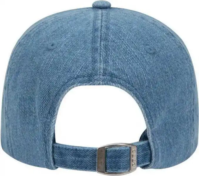 Otto 18-204 Washed Pigment Dyed Denim Low Profile Pro Style Cap - Navy - one Size Fits Most