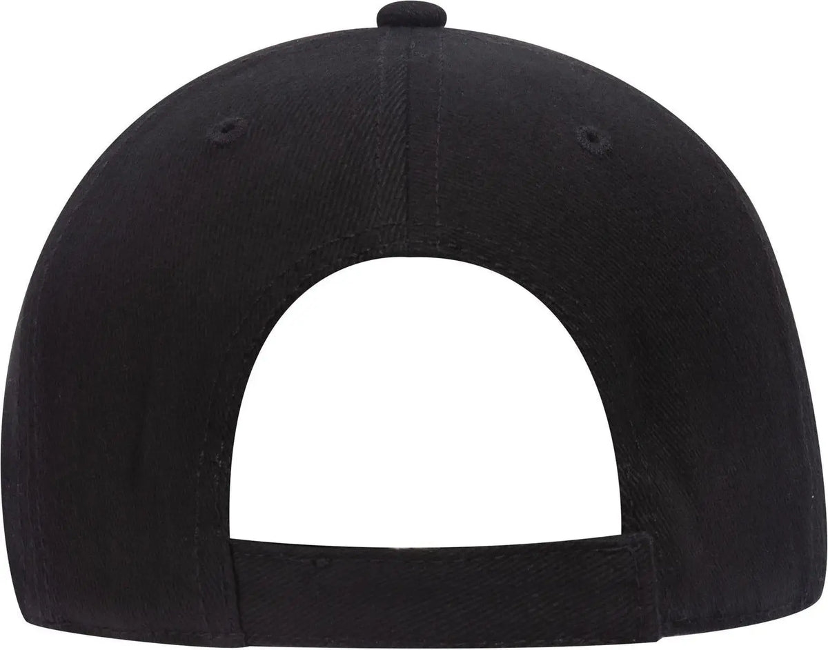 Otto 18-253 6 Panel Low Profile Baseball Cap - Black - 1/2’’ - 7 5/8’’