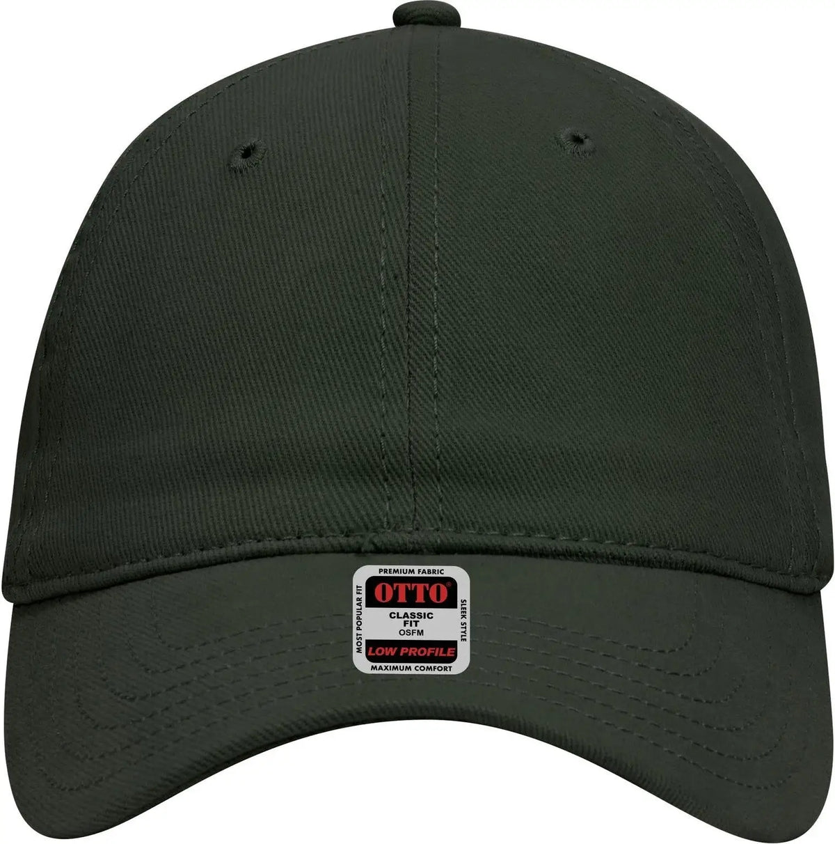 Otto 18-253 6 Panel Low Profile Baseball Cap - Dk. Green - 1/2’’ - 7 5/8’’