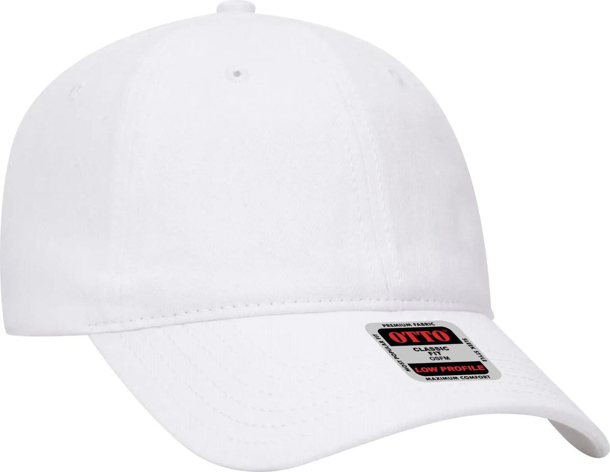 Otto 18-253 6 Panel Low Profile Baseball Cap - White - 1/2’’ - 7 5/8’’