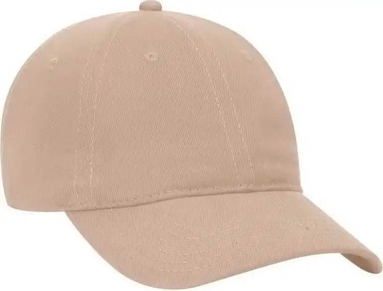 Otto 18-253 Brushed Bull Denim Soft Crown Low Profile Pro Style Cap - Khaki - one Size Fits Most