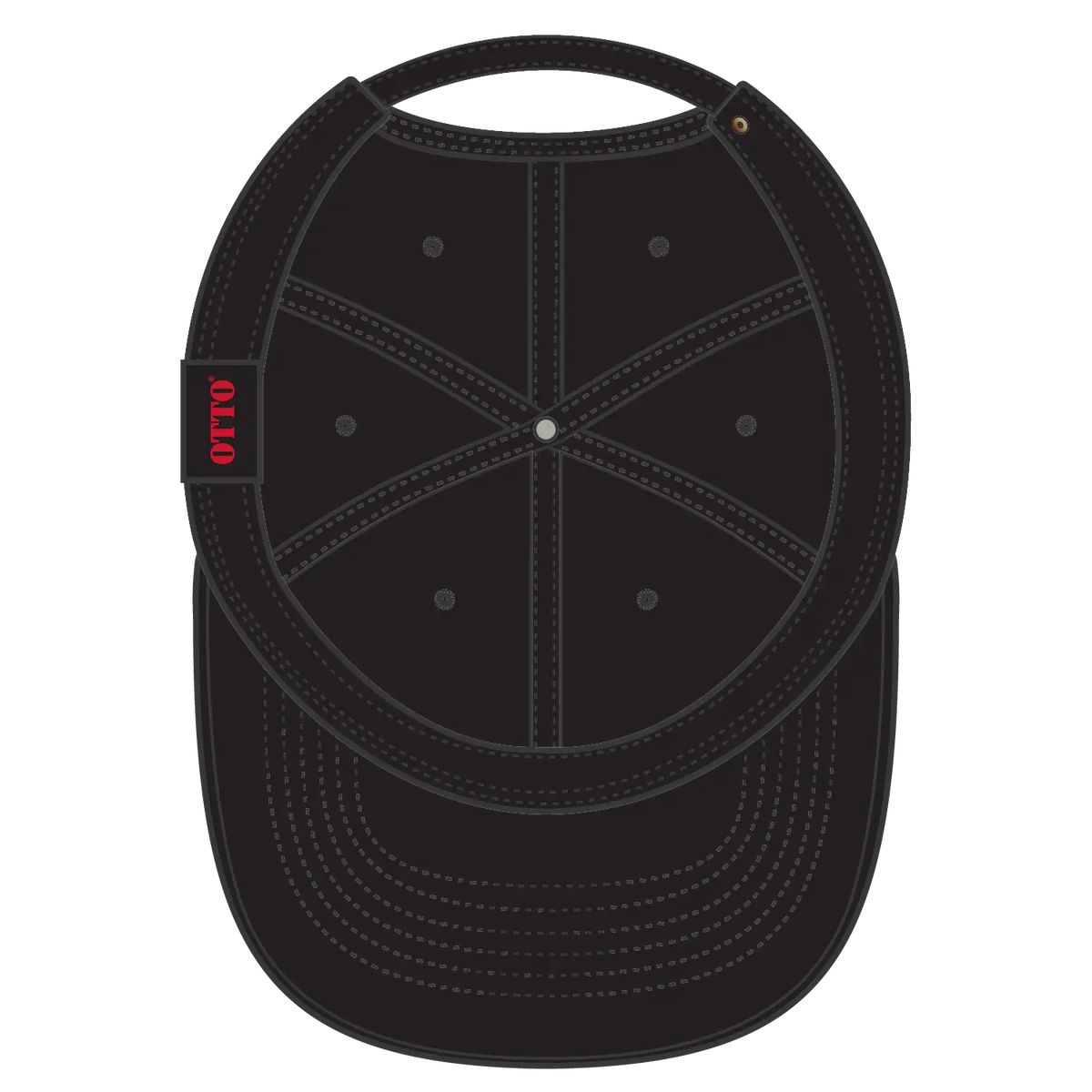 Otto 18-3 6 Panel Low Profile Dad Cap - Black - 7 3/8’’ - 5/8’’