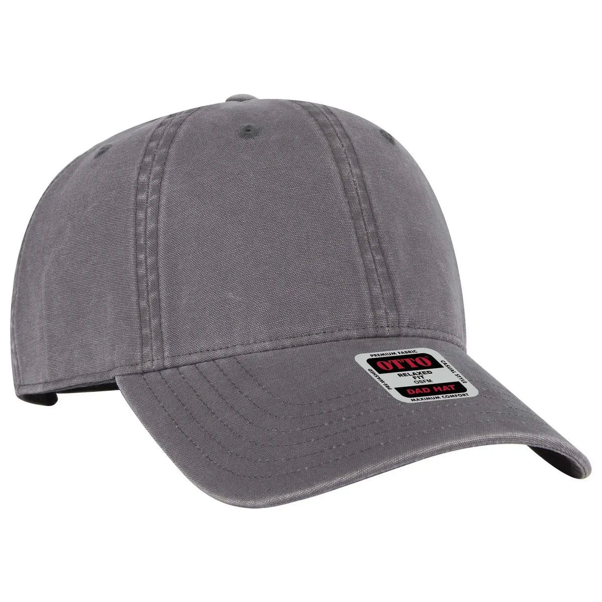 Otto 18-3 6 Panel Low Profile Dad Cap - Char. Gray - 7 3/8’’ - 5/8’’