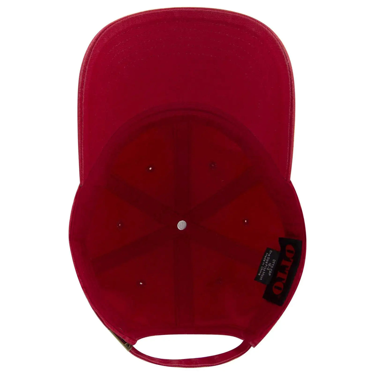 Otto 18-3 6 Panel Low Profile Dad Cap - Red - 7 3/8’’ - 5/8’’