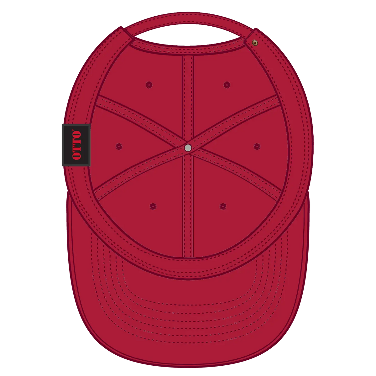 Otto 18-3 6 Panel Low Profile Dad Cap - Red - 7 3/8’’ - 5/8’’
