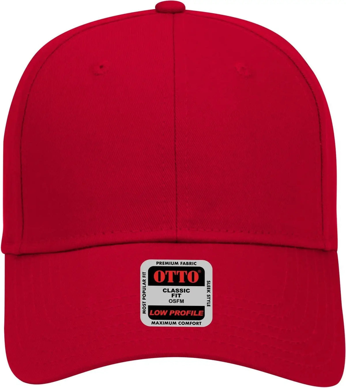 Otto 18-553 6 Panel Low Profile Baseball Cap - Red - 1/2’’ - 7 5/8’’